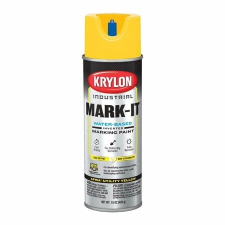 KRYLON Mark-It Industrial WB APWA Utility Yellow Inverted Marking Paint 731708